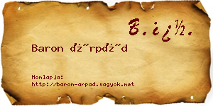 Baron Árpád névjegykártya