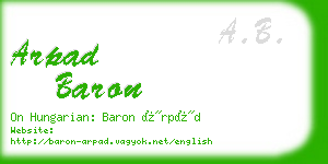 arpad baron business card